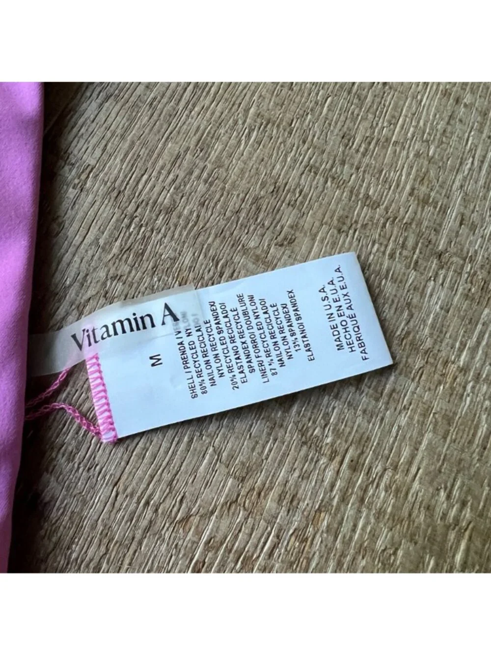 Vitamin A Gia Triangle Bikini pink Top size M